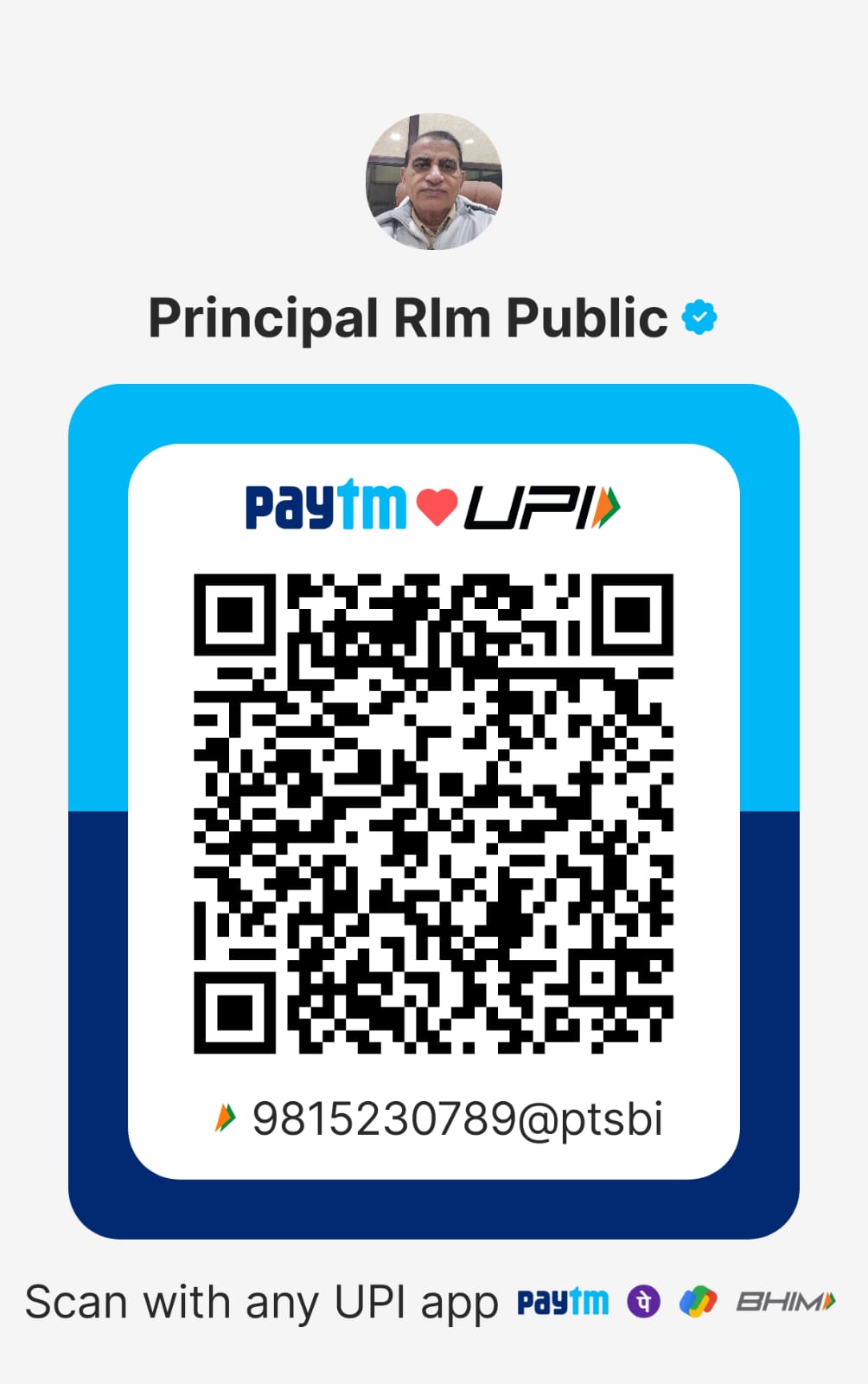 Scan to Pay via Paytm UPI